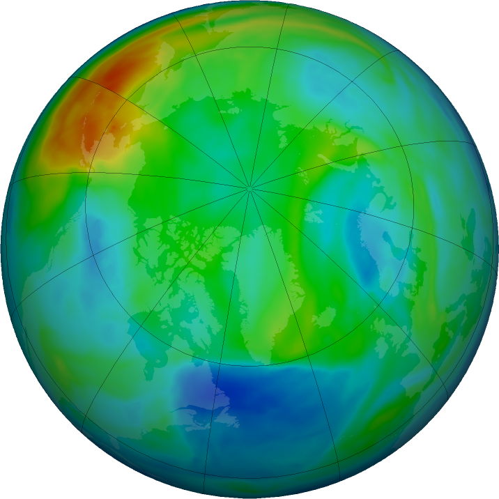 Arctic ozone map for 02 December 2020